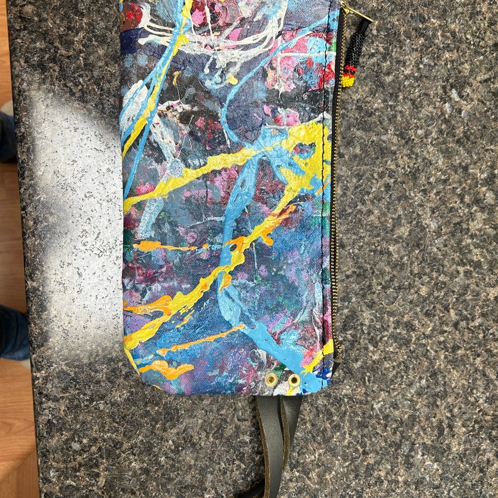 Abstract Art Clutch with Wrist Strap